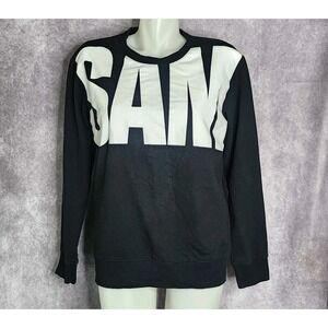 Sam Edelman Open Peek A Boo Back Spell‎ Out Block Black White Sweatshirt Small